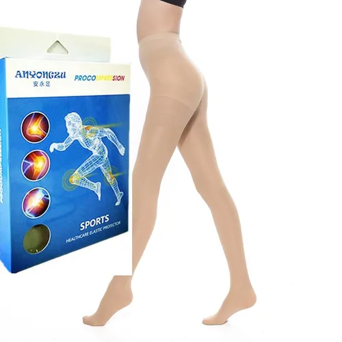 Imagen 2 del producto Pantimedias de presión para mujer, pantalones elásticos gruesos, de color caqui y negro, de 15 a 20mm, para primavera y otoño, tallas M, L y XL