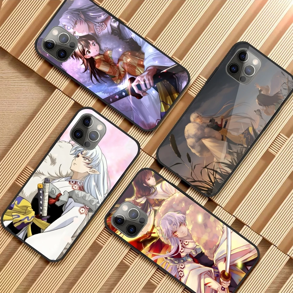 Sesshoumaru Anime Mobile Cell Phone Case for iPhone 15 14 13 12 11 XS X 8 7 6 Plus Mini Pro Max SE 2022 PC Glass Cover Shell