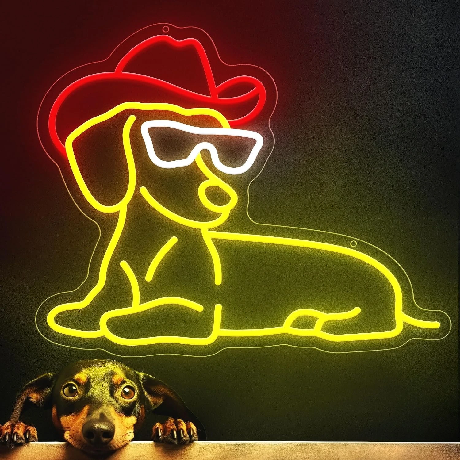 Dachshund Dog LED Neon Sign USB Powered Puppy Neon Light Wall Decor for Bar Pet Shop Bedroom Western Style Wall Art Lamp