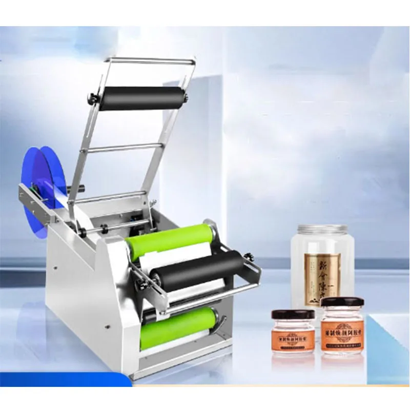 Applicatore di etichette 220V Confezionatrice manuale semiautomatica per etichettatrice per tubi di latta per bottiglie rotonde in plastica