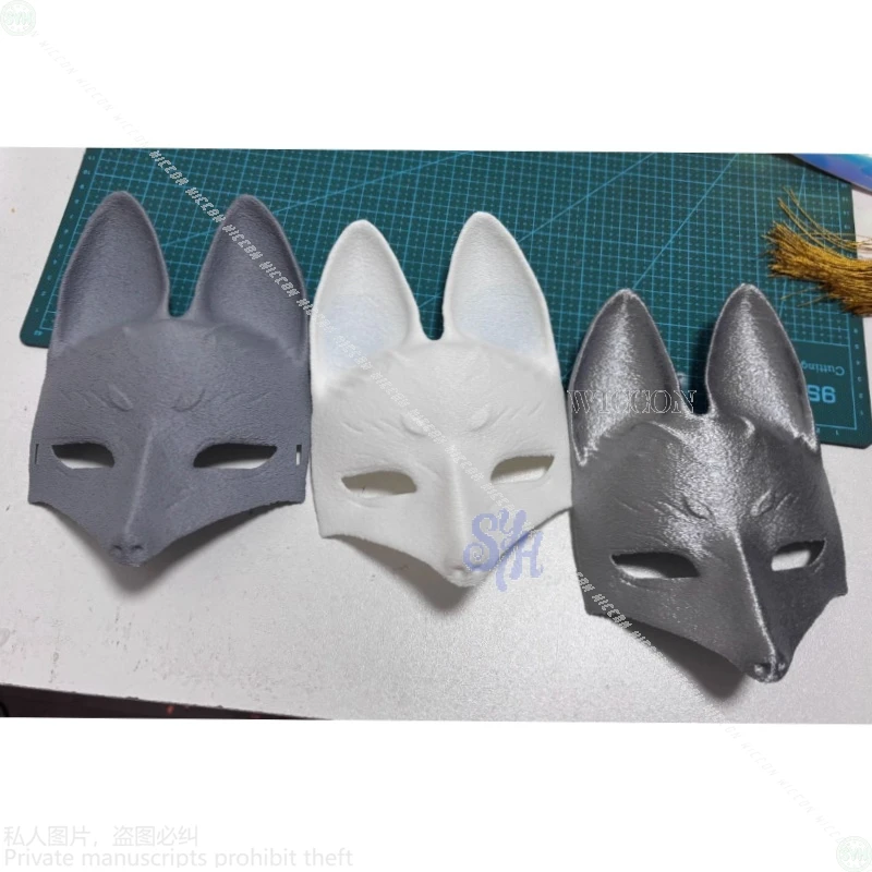 Kotoyuki Fox Man Tsuneki تأثيري أنيمي لعبة الرعب F Y2K الأبيض الباروكات أربعة ألوان ثلاثية الأبعاد حمض البوليلاكتيك الثعلب فروي قناع هالوين كوس #3