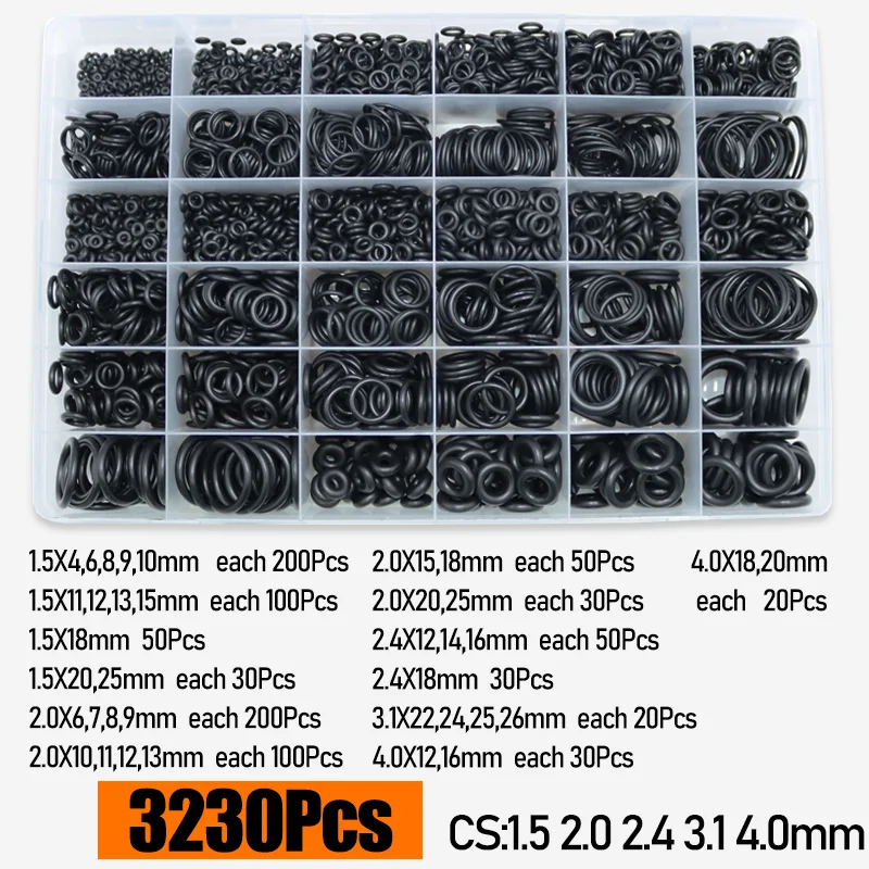 bis zu 3230p O-Ring Gummi NBR Dichtung Unterlegscheibe O Ring Kit Reparatur Wasserhahn Rohr Auto Sanitär Dichtung Ölbeständig Hochtemperatur-O-Ring – Detail 6