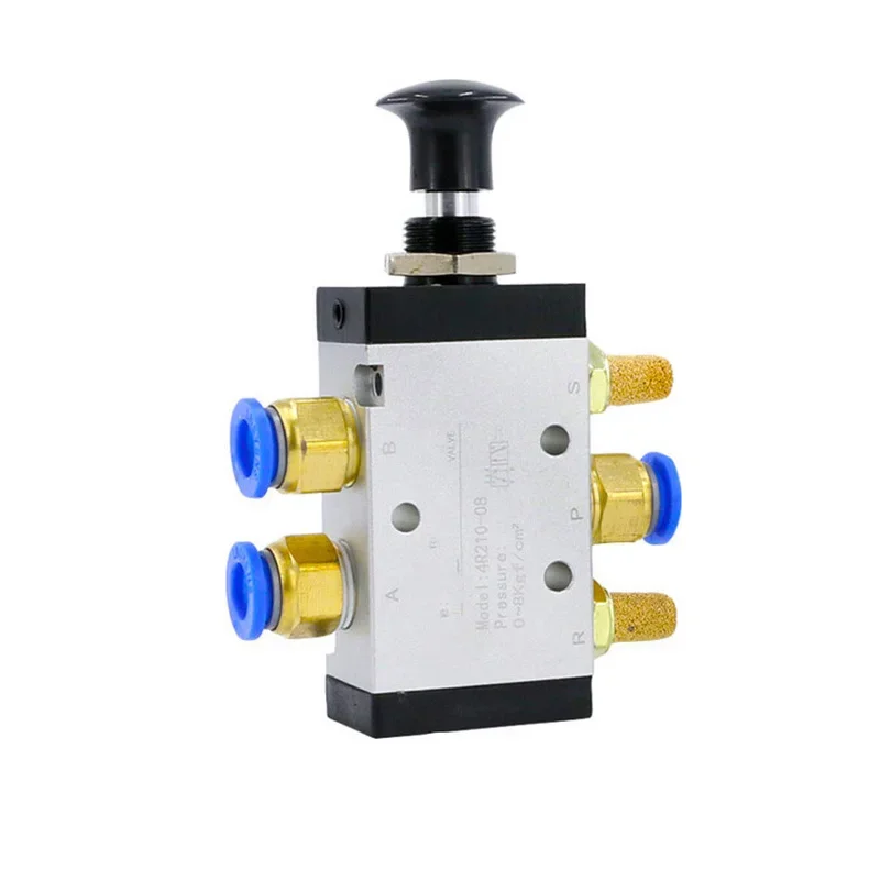 4R210-08 4R310-10 5 Port 2 Pos Hand Lever Operated Control Pneumatic Valve Manual switch valve push connector Muffler