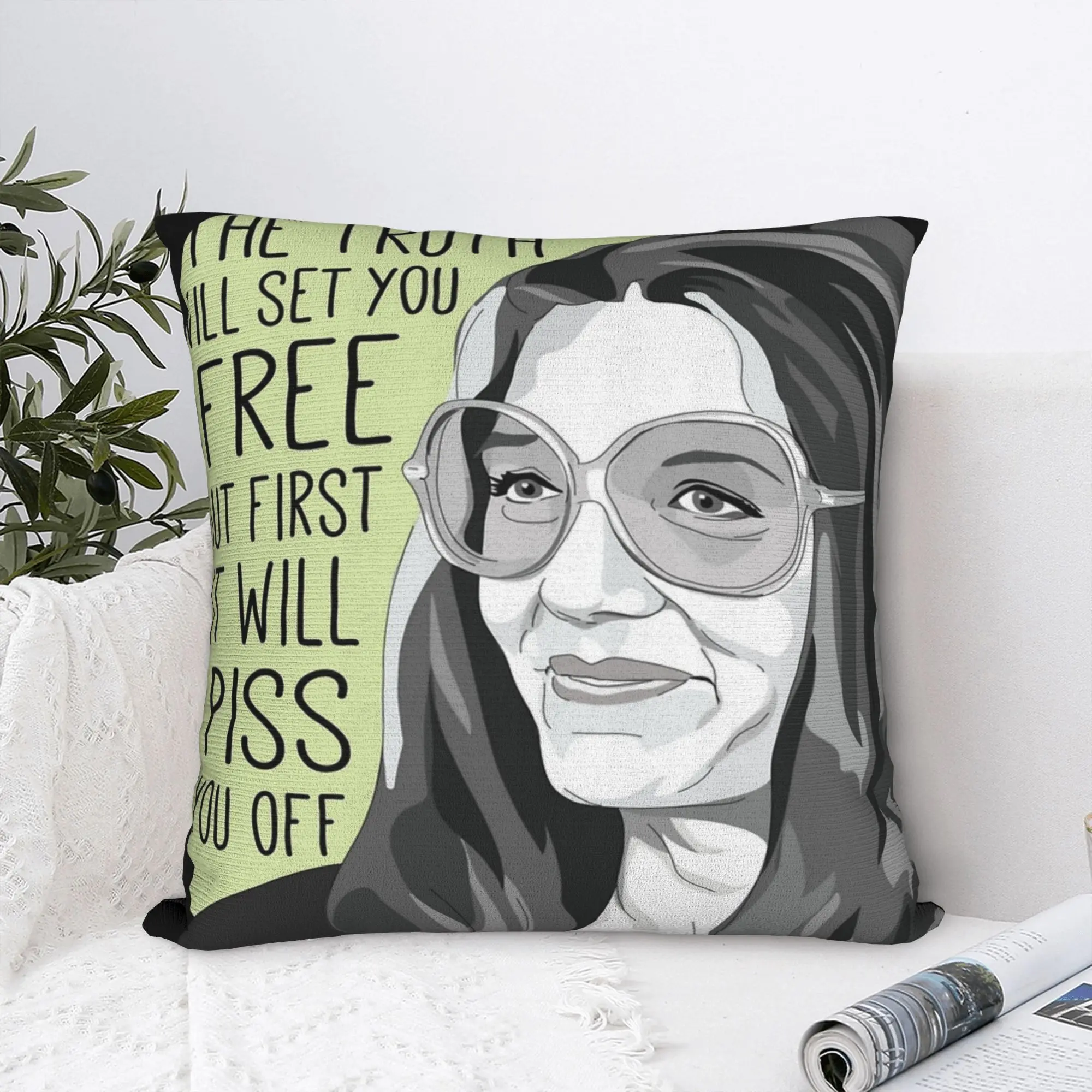 Bedroom Decor RIP Gloria Steinem  Pillowcases Accessories  Pillow Covers Zipper Multi Size