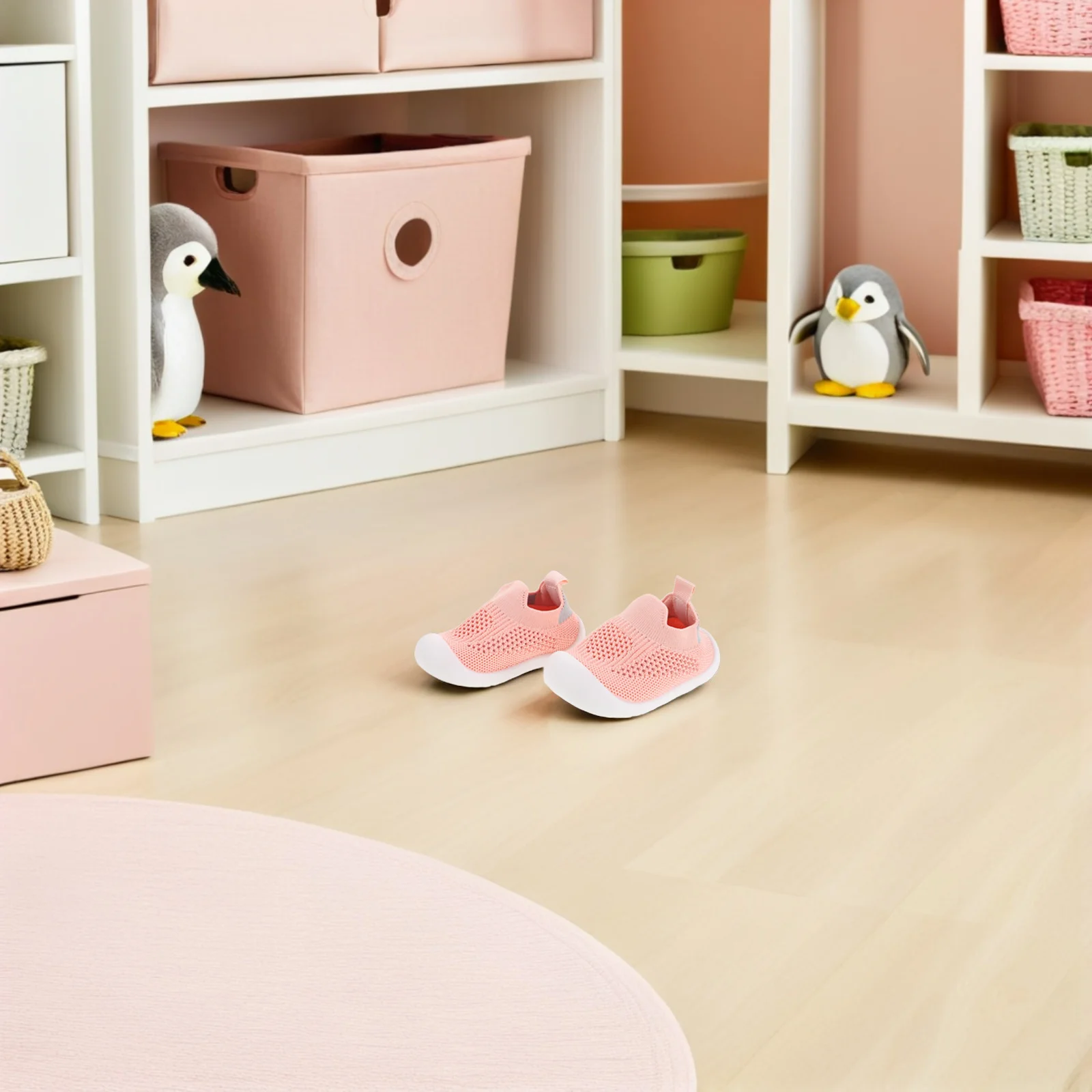 زوج واحد من أحذية رياضية للأطفال البنات الأولى الناعمة القابلة للتنفس خفيفة الوزن وغير قابلة للانزلاق للاستخدام الداخلي والخارجي #4