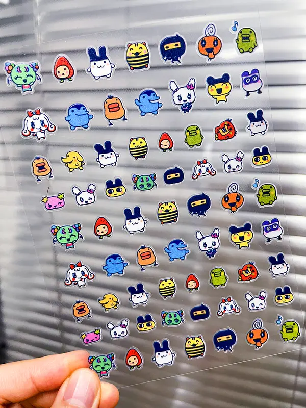 Kawaii Y2K Cute Pet Japanese Anime Self Adhesive Nail Sliders Pixel Style Mini Hand Account Diy Accessory Korean Nail Sticker - Image 9