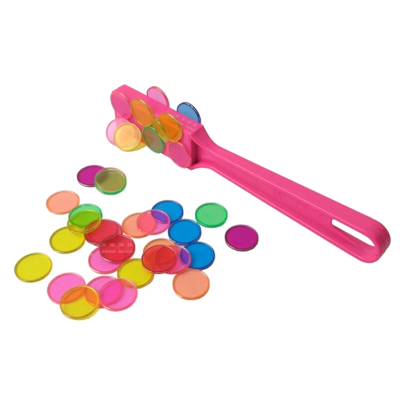 Chip Bingo màu 100X với bộ đũa phép từ tính để học khoa học về thùng giác quan