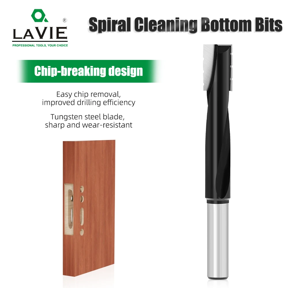 LAVIE CNC End Mill 12mm Shank Botton Cleaning Router Bit T-Slot Wood Miling Cutter Machinery Accessories for Wood MDF Plywood