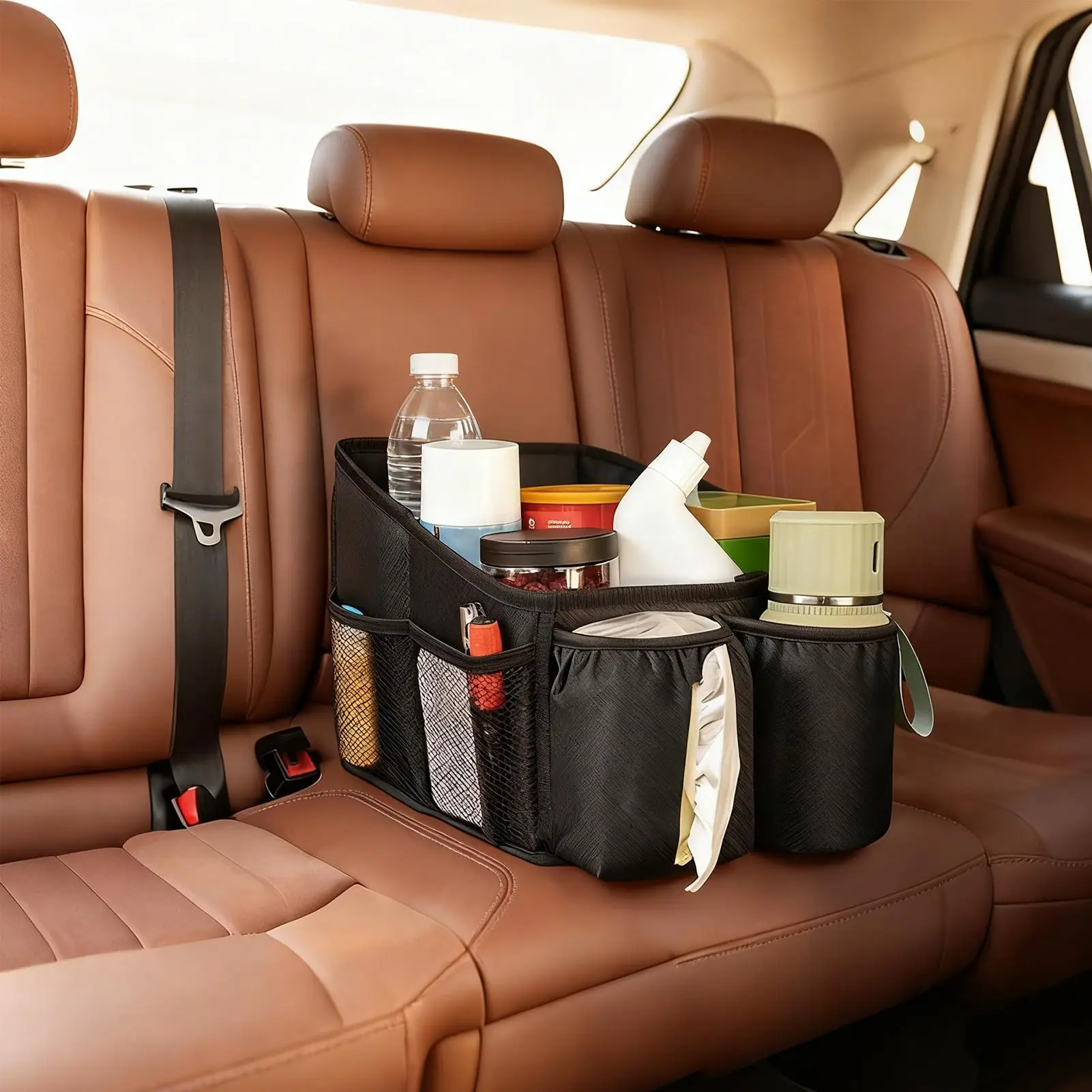 

Car Seat Storage Organizer Foldable Storage Organization Caddy With Handle Interior Organizer Accessories For Toys Tissues