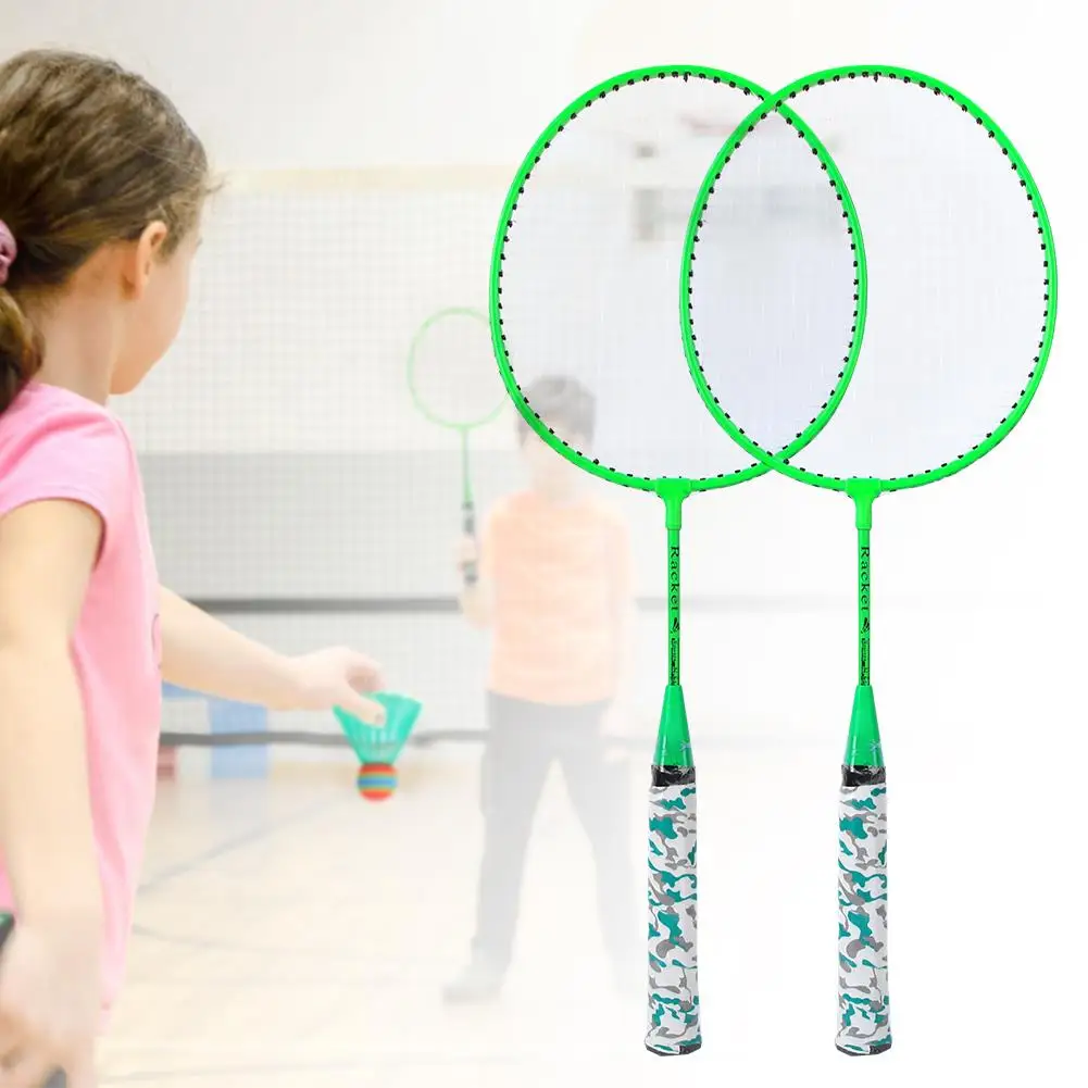 Fluorescent Kids Badminton Racket Set with 2 Balls – Outdoor Sports Toy for Boys & Girls, Fun Game Activity