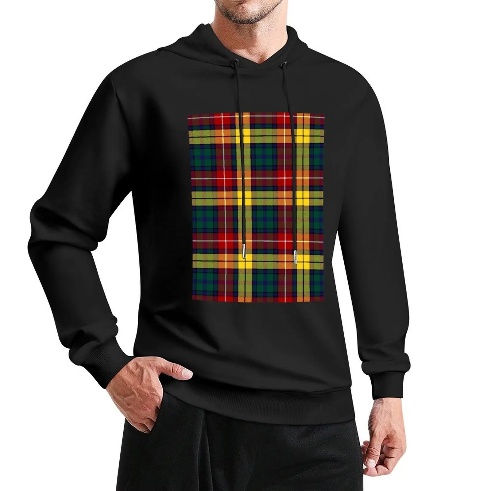 

Buchanan Modern Hunting Tartan Clan Buchanan Cute Tartan Pullover Hoodie men's autumn clothes mens hoodies