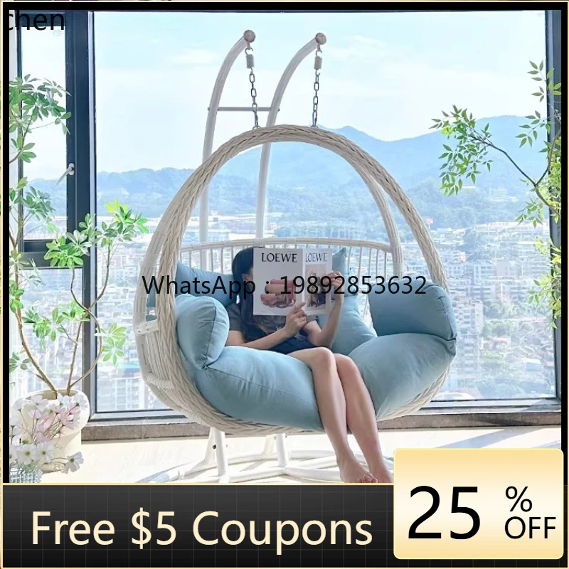 

H1 Double Hanging Chair Balcony Cradle Indoor Swing Outdoor Hanging Basket Rattan Chair