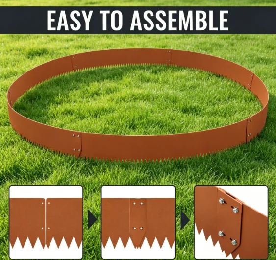 6''H × 40''W  Bendable Landscape Edging Coil, Suitable for Lawns, Flower Beds, Walkways and Trees as Gardening Dividing
