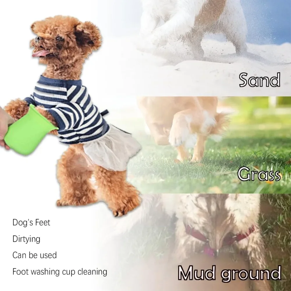 Dogs Washer，Dog Paw Cleaner Cup Soft Silicone Foot Clean Brush Portable Pet Dogs Dirty  Foot Cleaning Bucket，Clean The Mud