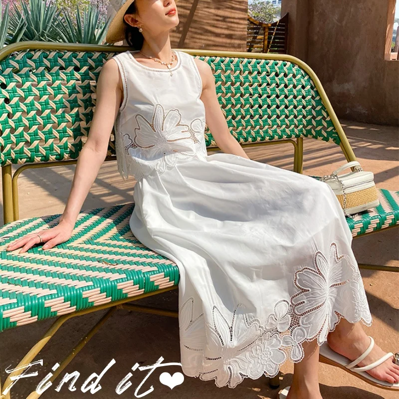 

Ele ort Вышитый ажурный комплект Юбка с высокой талией + топ ort Комплект из 2 предметов Лето Fre Sle Faionable Женский...