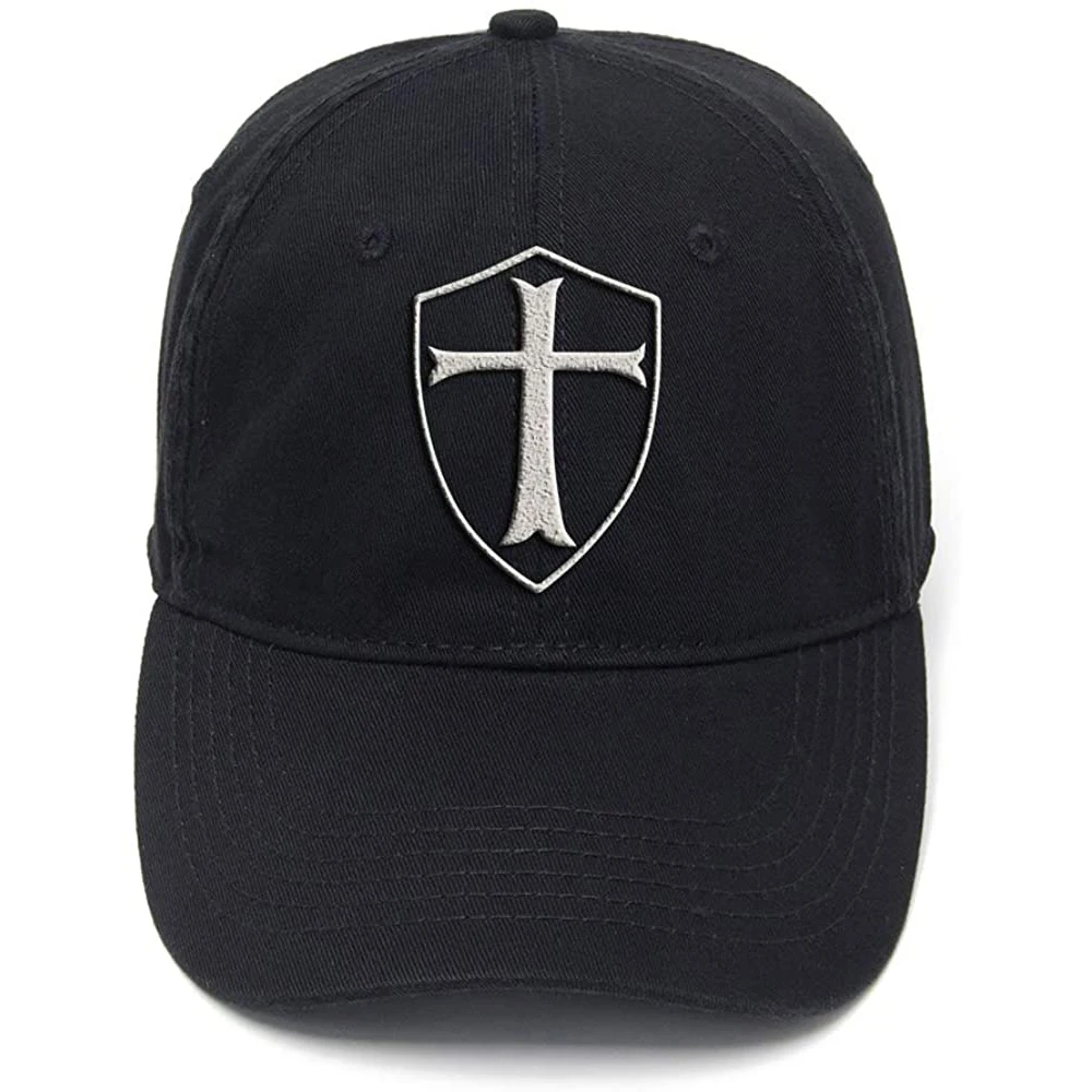 

Lyprerazy Templar Shield Christian Knight Order Washed Cotton Adjustable Men Women Flock Printing Baseball Cap