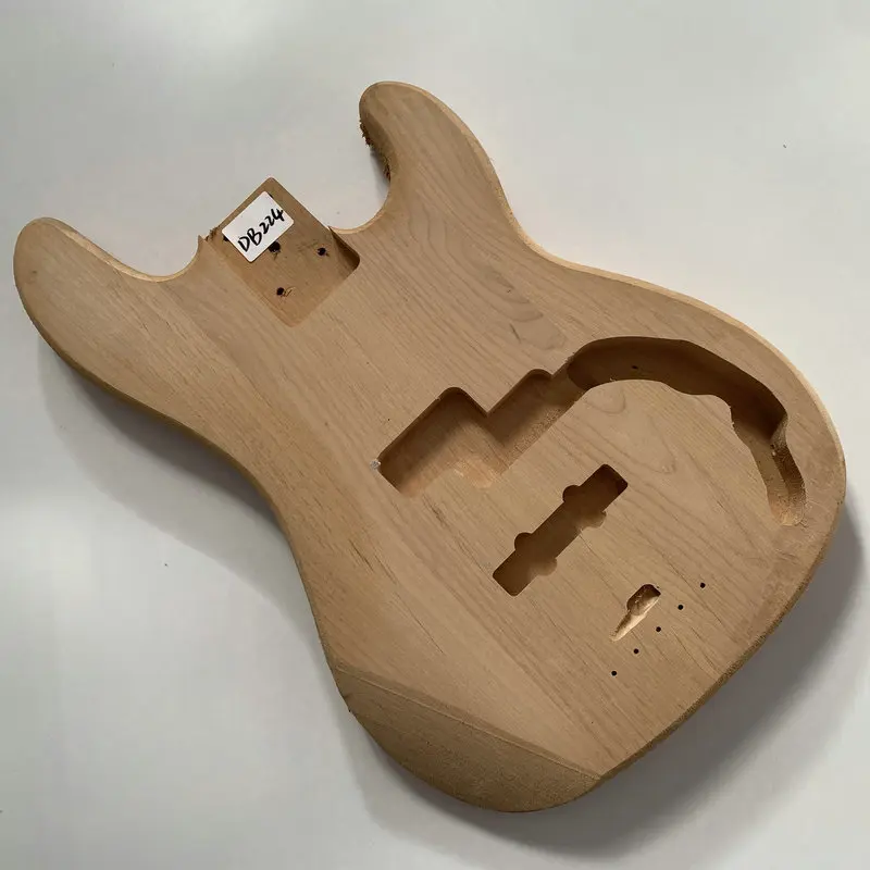 DB224/DB225/DB226 Unfinished 4 Strings Electric Bass Body in Solid Wood PJB Bass Pickups DIY Guitar Parts No Paints for Replace