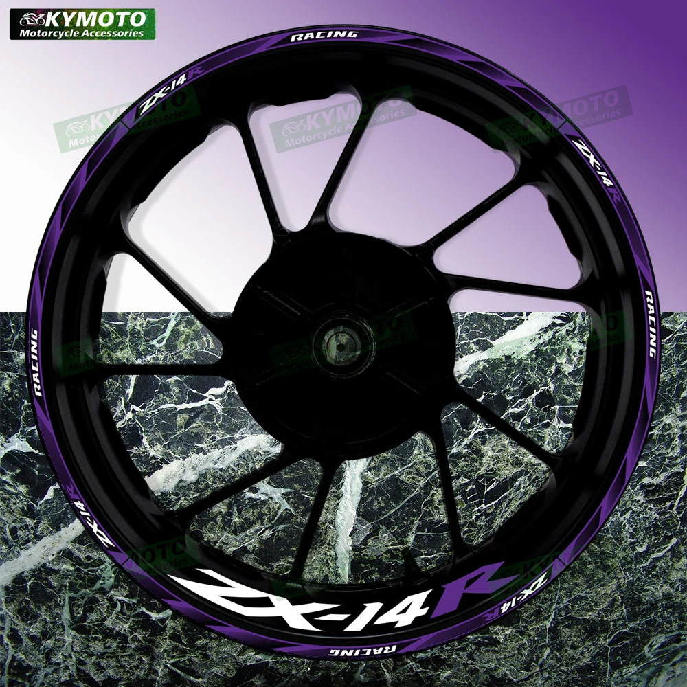 

Аксессуары для мотоциклов ZX-14R ZX14R, 17-дюймовые наклейки на передние и задние колеса, обтекатель колеса, модифицированные светоотражающие полосы, наклейки