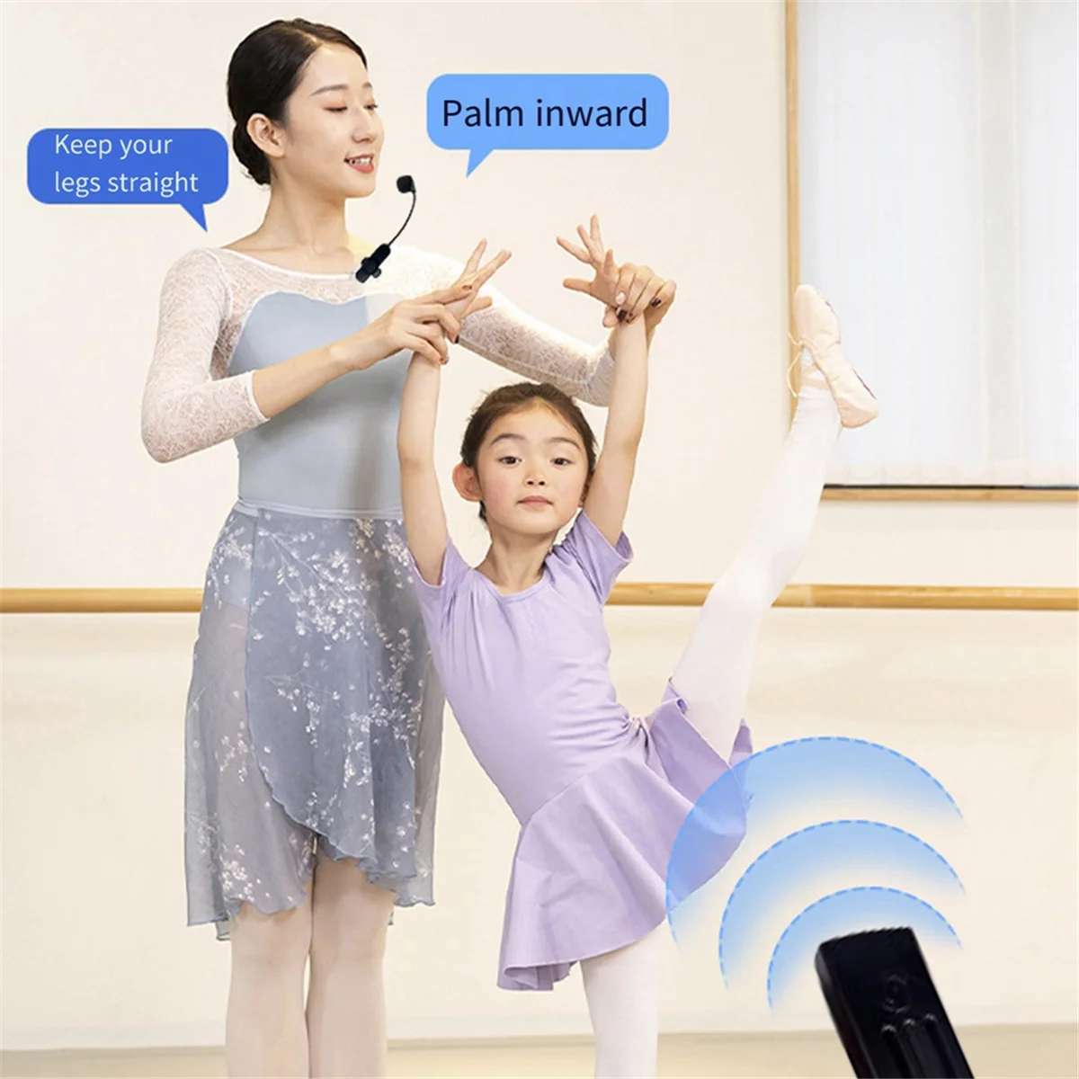 POP-lWireless Microphone Set 2.4G Dual Wireless Headset Mini Portable Microphone Suitable for Karaoke Dual