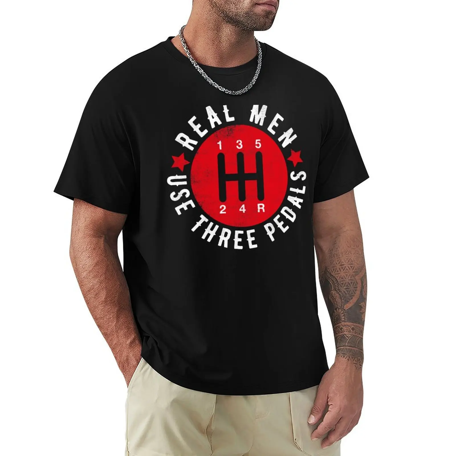 

Real Men Use Three Pedals T-Shirt football t shirt plus size tops Man t-shirt T-shirt men