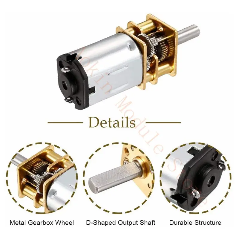 DC 3V/6V/12V N20 Mini Metal Gear Engine Motor with Gearwheel DC Brushless Motor 15/30/50/60/80/100/200/300/500/1000RPM