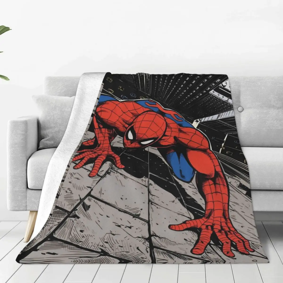 

Spider Man HD Print Warm Soft Blanket Children Plush Bedding Throws Couch Chair Flannel Bedspread Sofa Bed Cover