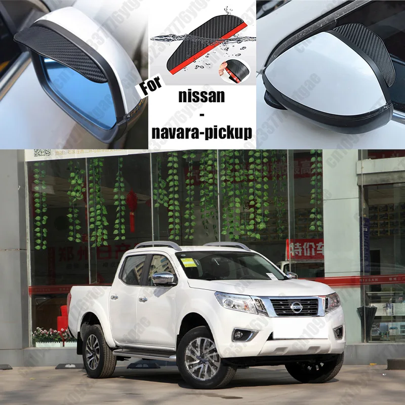 

For nissan-navara-pickup Car Rearview Mirror Rain Eyebrow Fiber Auto Rain Shield Rainscreen Reflector Rain Shield