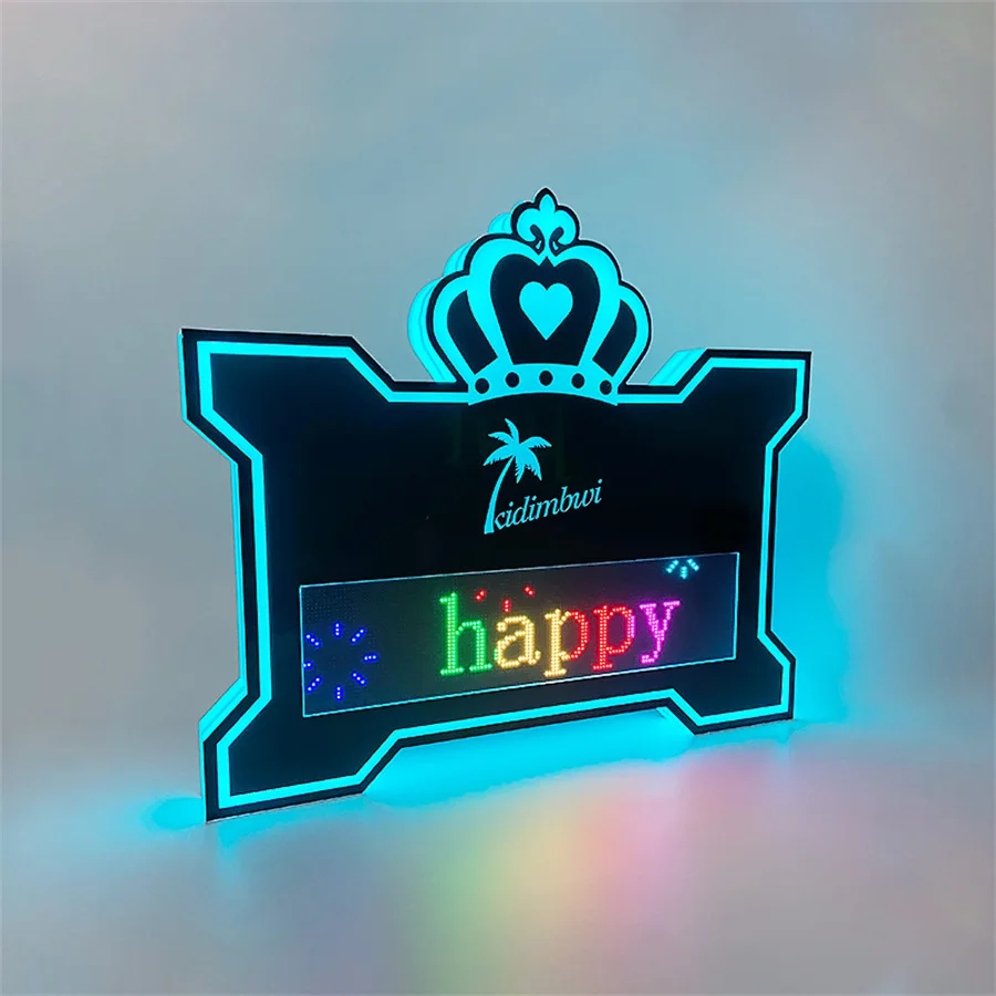 Imagem -03 - Recarregável Digital Led Coroa Forma Programável Message Board Luminous Letter Serviço Sinal para Night Club Decor