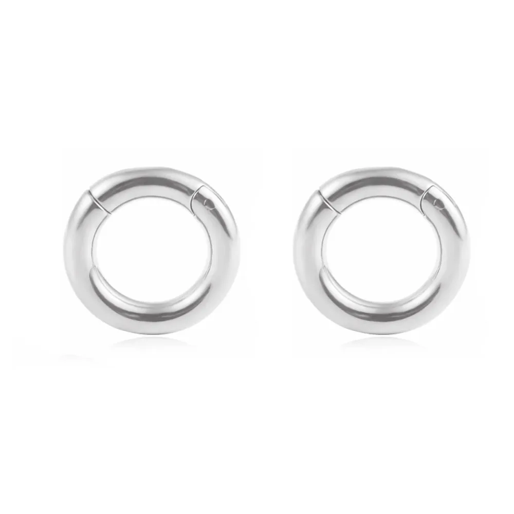 

Leosoxs 1 Pair Stainless Steel Big Round Ear Expander Ear Weights Ear Tunnels Plug Ear Gauges Body Piercing Fashion Jewelry