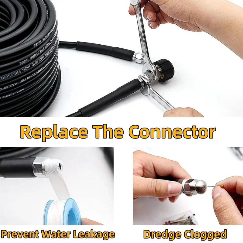 Imagem -04 - Mangueira de Limpeza de Drenagem de Esgoto Kit de Limpeza de Tubo Mangueira de Máquina de Limpeza de Alta Pressão Bico de Pulverização de Esgoto Karcher K2k3k4k5k6k7