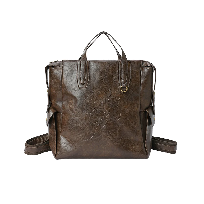 Image 7: ELFSACK Sac à dos polyvalent minimaliste de grande capacité marron pour femmes