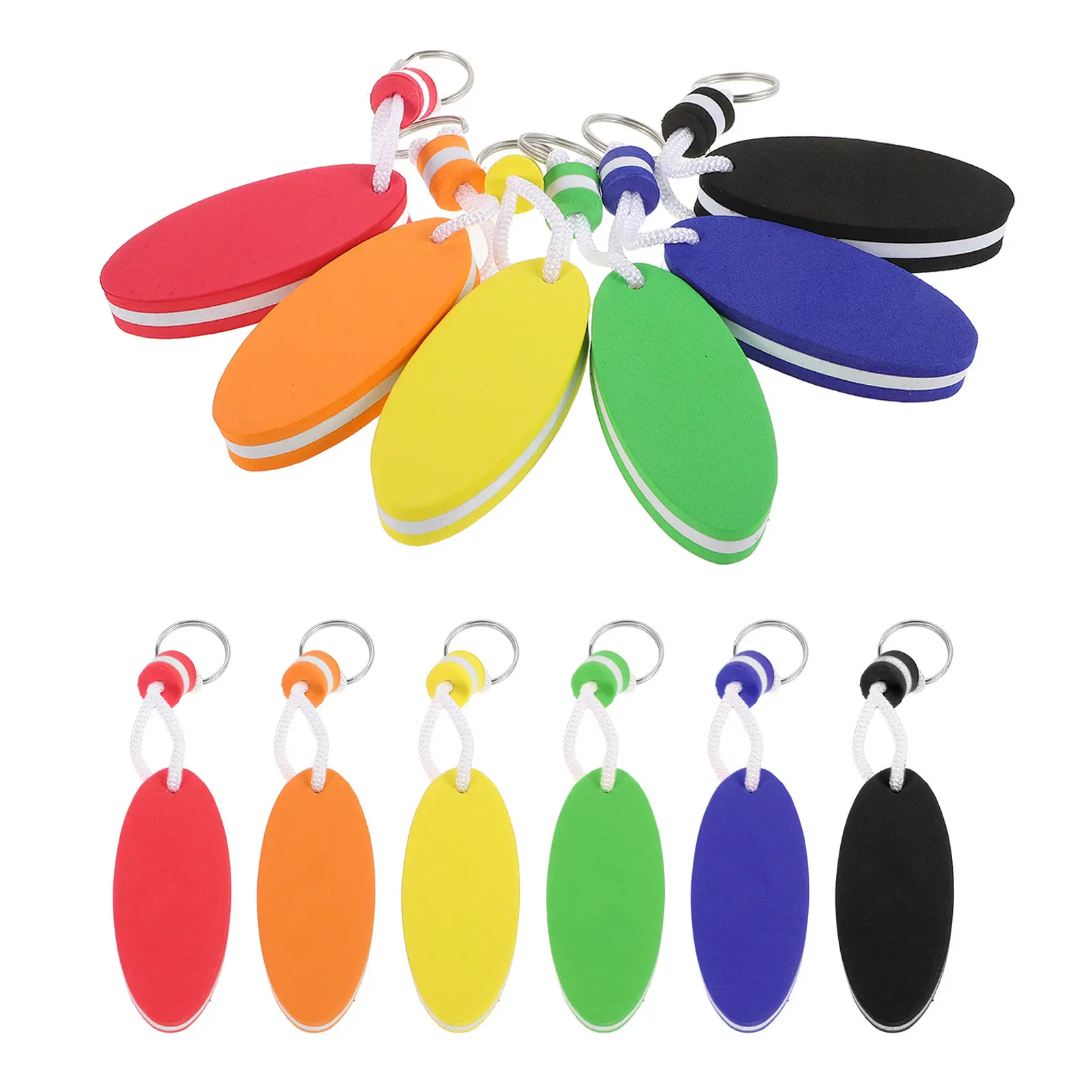 12Pcs Floating Surfboard Keychain Foam Boat Keyring Lightweight Waterproof for Boating Fishing Outdoor Sports Sailing