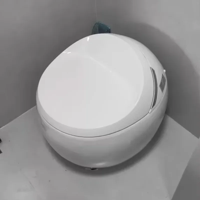 

Best-selling Modern Foot Sensor Sanitary Ware Automatic Ball Shape Circular Smart Toilet With Seat Cover Foe Bathroom