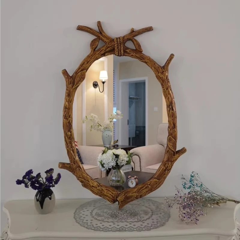 Light Luxury Mirror Bedroom Wall Mirror Decoration Living Room Small Appearance Increases Decor Home Decorations Item Mirrors
