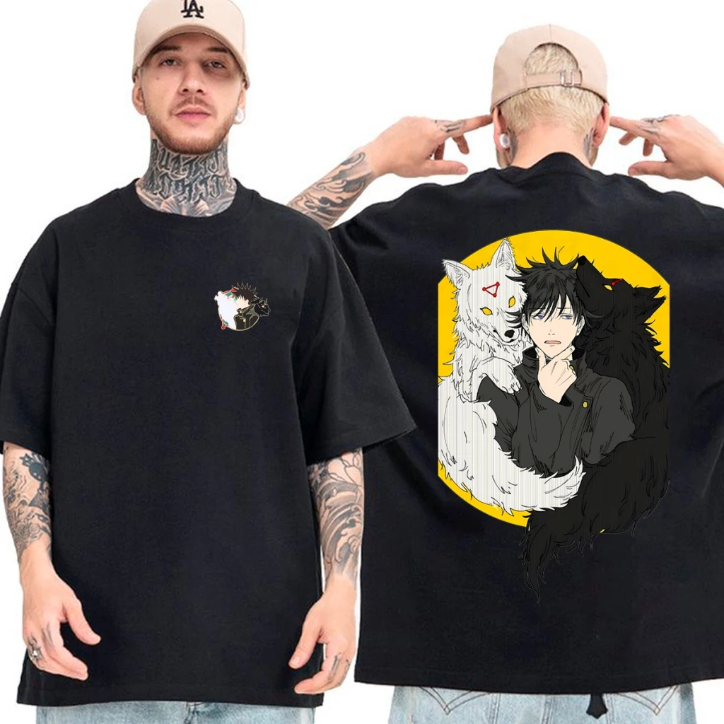 

Jujutsu Kaisen Anime Fushiguro Megumi Men Women Summer T-Shirt Harajuku Vintage Short Sleeve Loose Oversized Casual Comfort Y2k