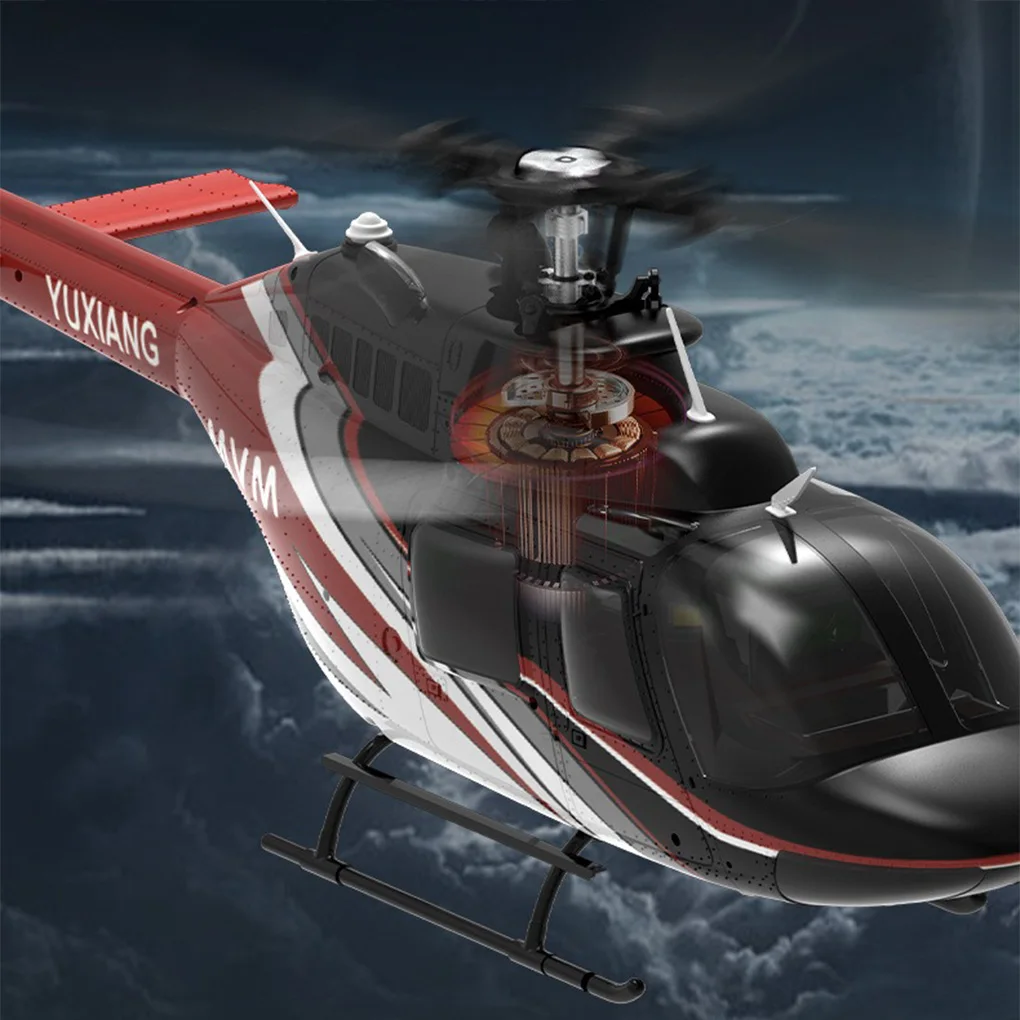 F08 1/27 rc helicóptero edição de fluxo óptico Bell-206 combate drone duplo motor sem escova um botão comutável acelerador esquerdo direito