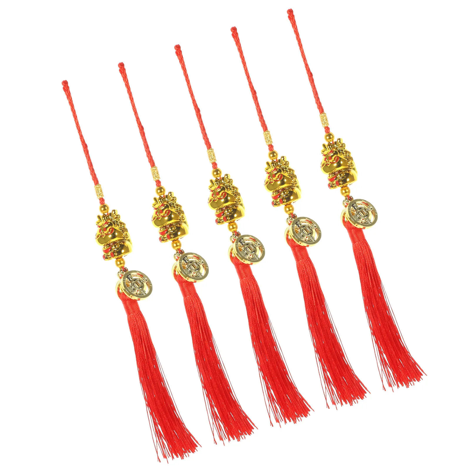 

5Pcs Chinese Bonsai Hanging Pendants for New Year Decorations Spring Festival Pendants Dragon Ornament Home Wall Door Car