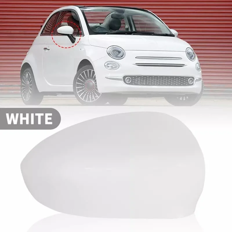 

1pc Car Door Wing Mirror Cover Cap Case White Left Right Hand For Fiat PUNTO EVO GRANDE PUNTO 500 2007-2023 Car Accessories