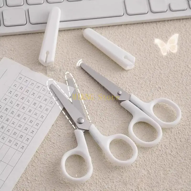 مقص غطاء أمان غير مشوه، مبراة مدببة، مقبض مريح للاستخدام المنزلي والمكتب، أفضل مبيعات