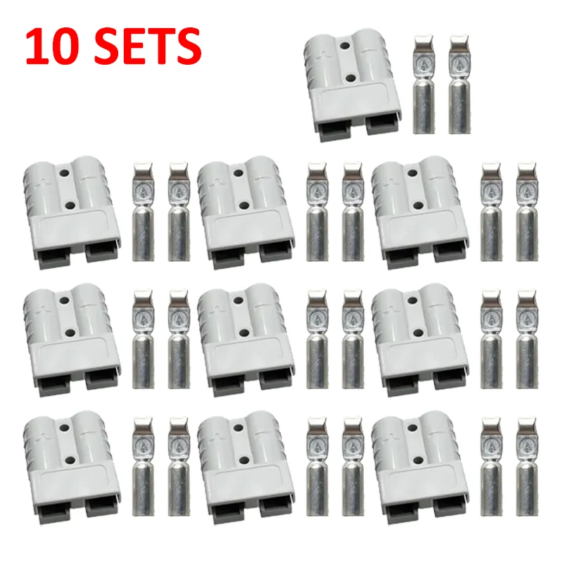 For DC Power 50A-350A Anderson Style Plug Connector 12-24V Battery Charger Tool Terminals Set 5/10 Pairs Electronic Accessories