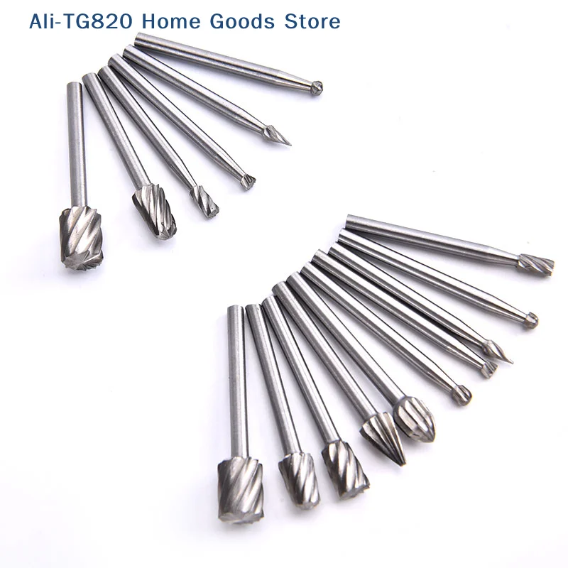 [TG820]6/10pcs High Speed Wood Working Drill Bits Rotary Files Mini Round HSS Burr Set Wood Carving Rasp For Shank Burs Tools