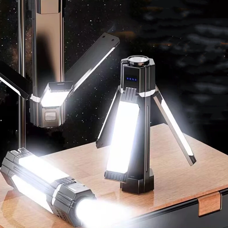 

Folding Camping Lantern Flashlight Rechargeable Multi-functional Portable Outdoor Camping Lights Hanging Tent Emergency Hiking