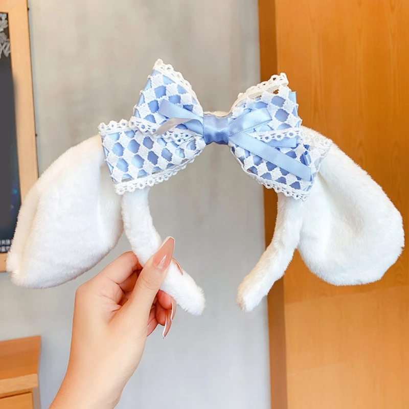 Cartoon Lace Bows Headband Furry Ears For Halloween Christmas Cosplay And Costume Hair Accesories Fashion Headwear