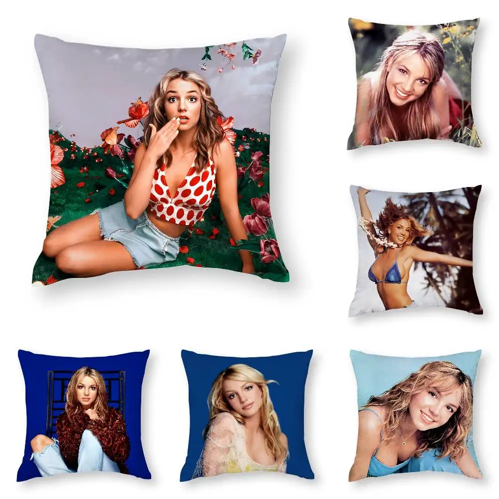 

S-Singer B-Britney Spears Pillow Case 3D Print Polyester Fiber 40*40cm Home Sofa Throw Decoration Festival Gift