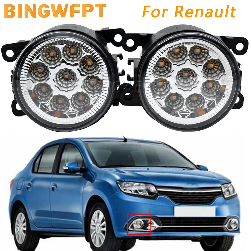1 Pair Fog Light Assembly Fog Lamps For Renault Megane 2 Saloon LM0 LM1 2003 2004 2005 2006 2007 2008 2009 2010-2015 Accessories