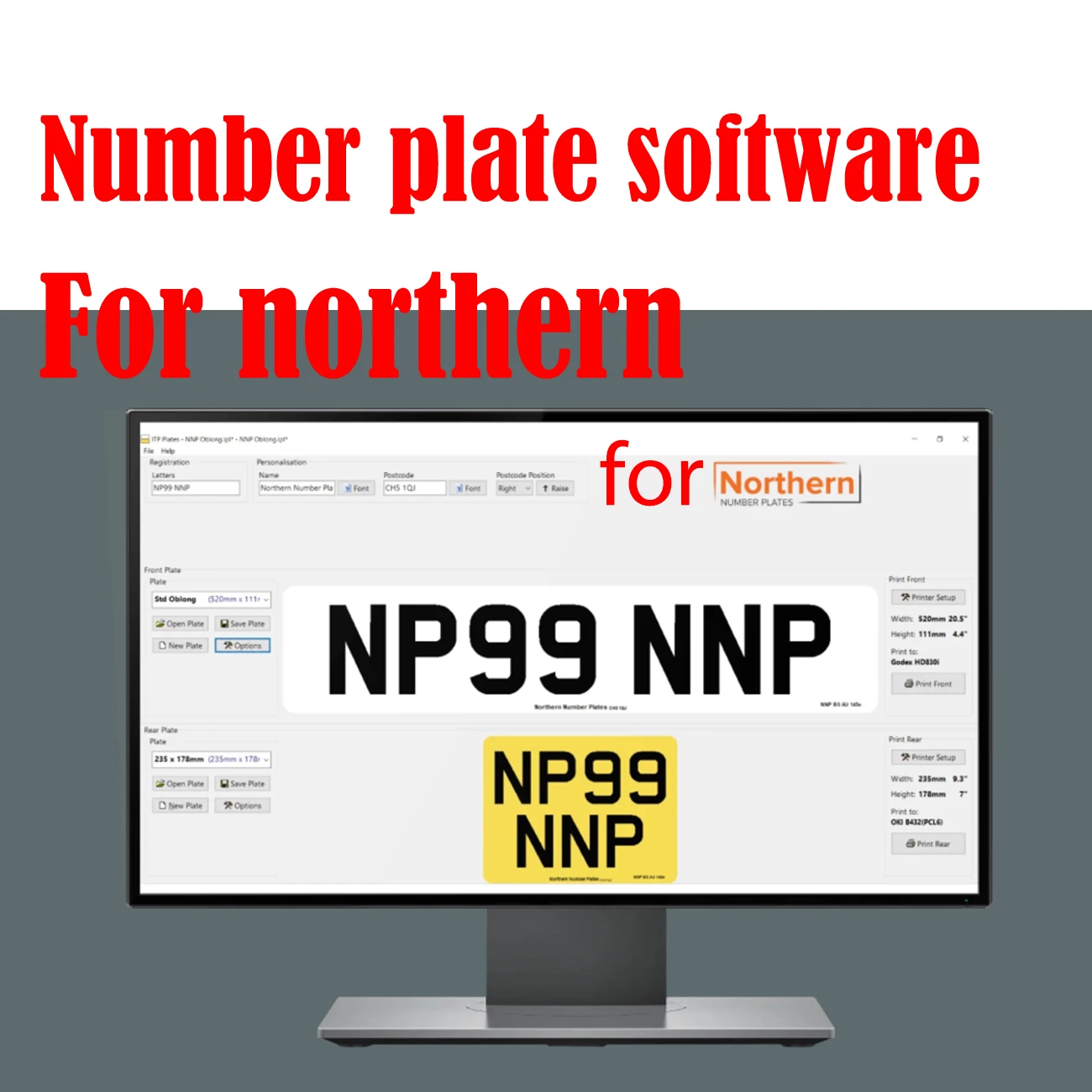 

for Auto Northern Number Plates Software GB Professional Number Printing Solution Designed for Workshops