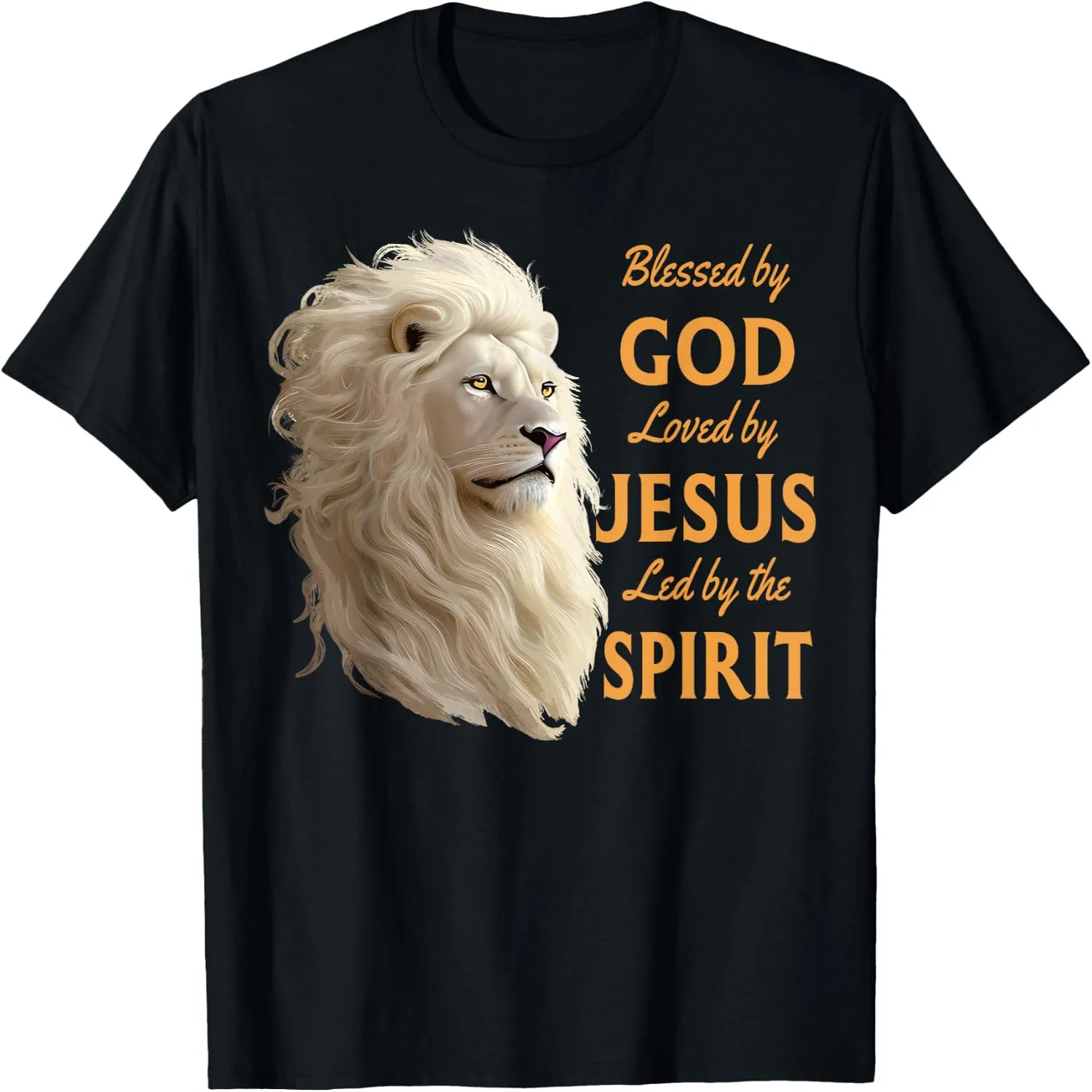 Blessed By God - Loved By Jesus Christian Lion T-Shirt