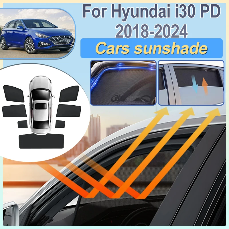 

Солнцезащитная сетка для Hyundai i30 2018-2024 PD Hatchback, защитный экран для переднего и заднего стекол, аксессуары для автомобиля