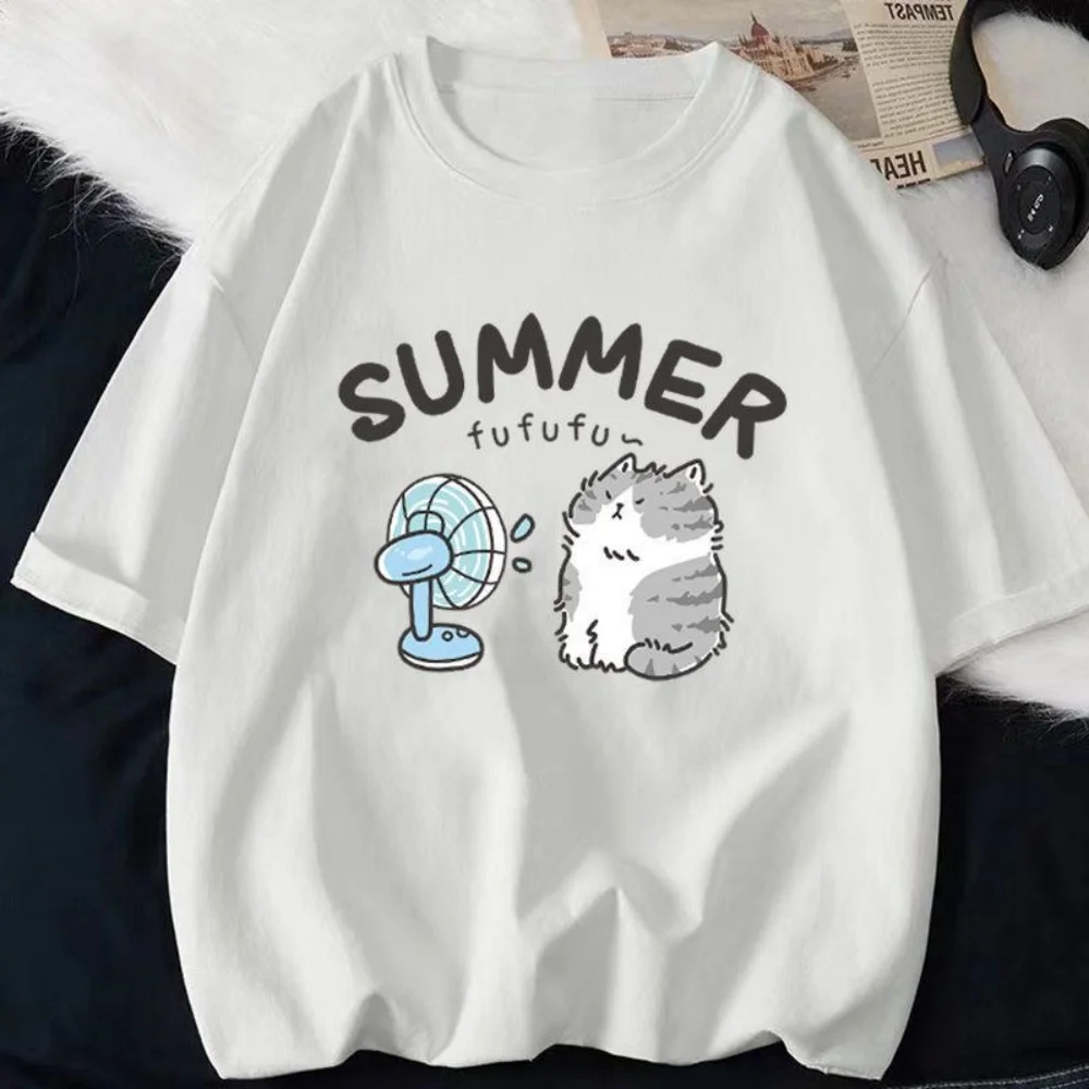 Mode 3d Print Tees Sommer Kawaii T-shirt Japanischen Cartoon Nette Katze Kurzarm T-shirt Haustier Grafik Bluse Streetwear Kleidung
