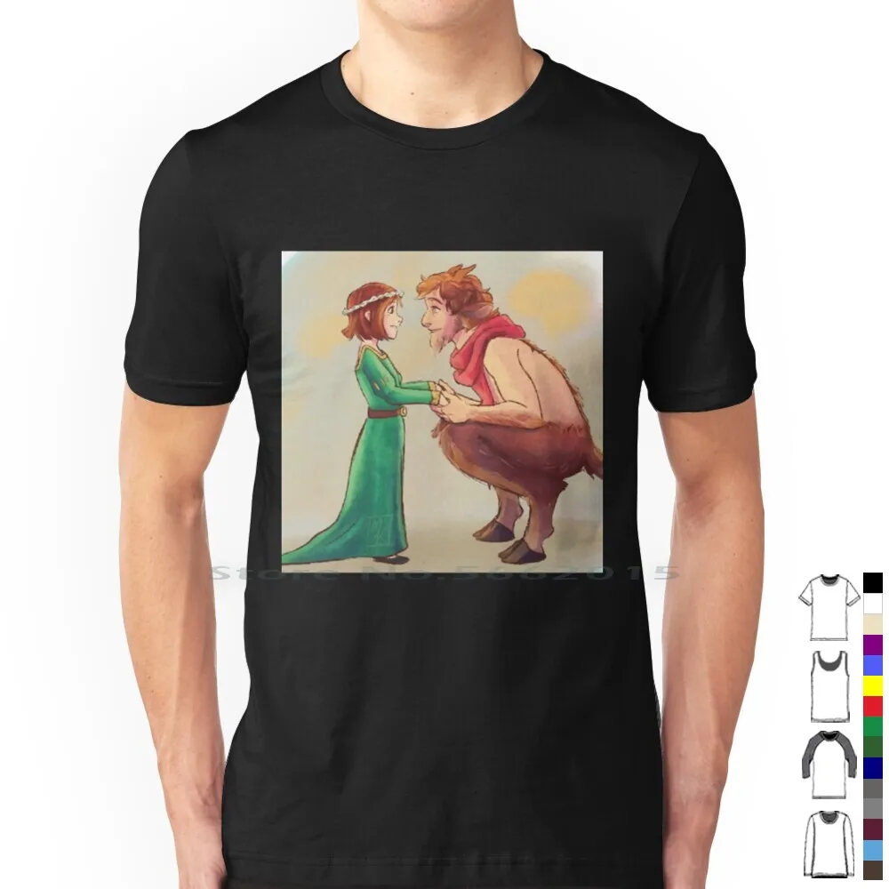 Mr. Tumnus And Lucy 100% Cotton T Shirt The Chronicles Of Narnia Pevensie Fantasy Little Girl Christmas Faun Horse Half Human